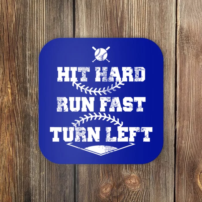 Baseball Hit Hard Run Fast Turn Left Gift Coaster