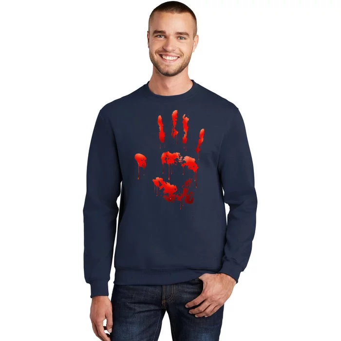 Bloody Handprint Horror Halloween Party Night Costume Tall Sweatshirt