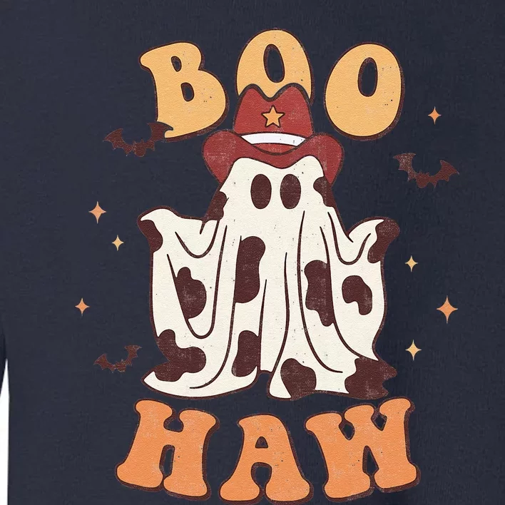 Boo Haw Halloween Trick Or Treat Spooky Season Ghost Retro Toddler Sweatshirt