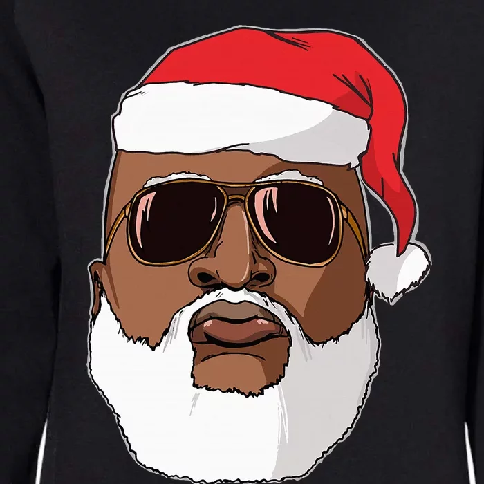 Black hip hop Santa Claus novelty African American Santa Womens California Wash Sweatshirt