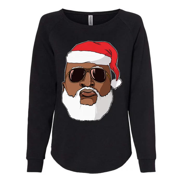 Black hip hop Santa Claus novelty African American Santa Womens California Wash Sweatshirt