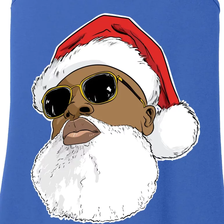 Black Hip Hop Santa Claus Novelty African American Santa Great Gift Ladies Essential Tank