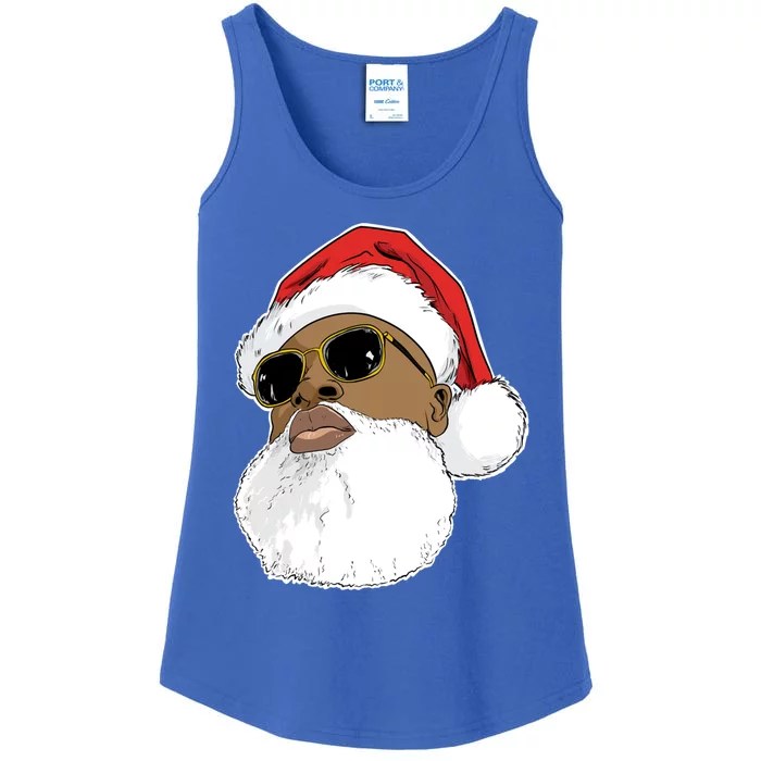 Black Hip Hop Santa Claus Novelty African American Santa Great Gift Ladies Essential Tank