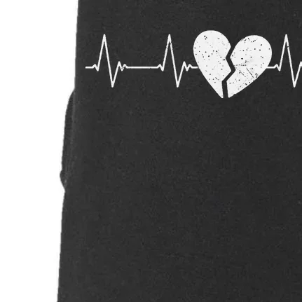 Broken Heart Heartbeat EKG Heartbreak Pulse Heartbroken Doggie 3-End Fleece Hoodie