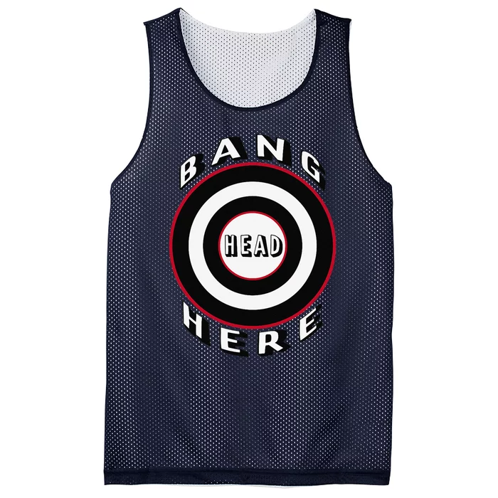 Bang Head Here Funny Stress Reduction Humor Mesh Reversible Basketball Jersey Tank