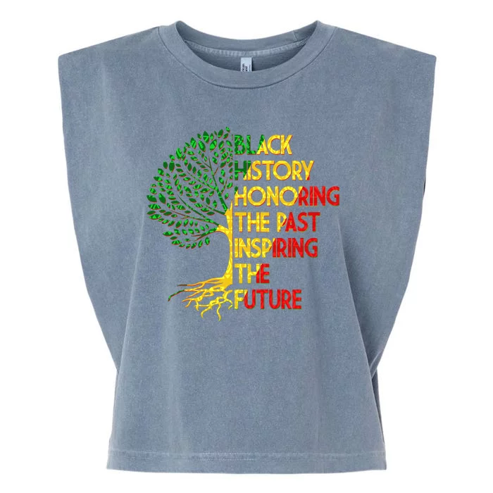 Black History Honoring The Past Inspiring The Future Tree Garment-Dyed Women's Muscle Tee