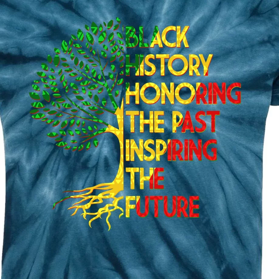 Black History Honoring The Past Inspiring The Future Tree Kids Tie-Dye T-Shirt