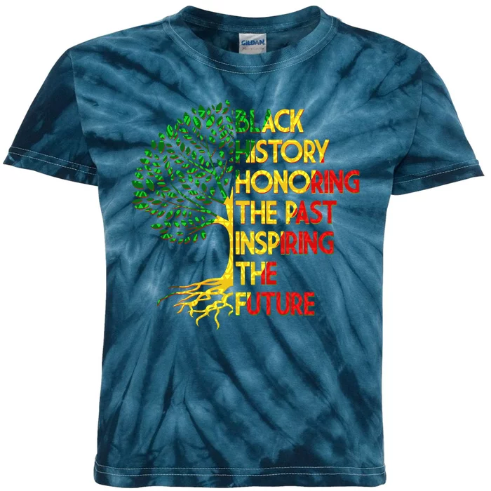 Black History Honoring The Past Inspiring The Future Tree Kids Tie-Dye T-Shirt