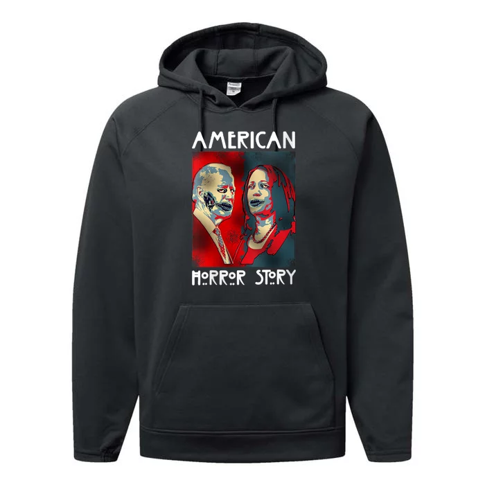 Biden Harris Horror American Zombie Story Halloween Performance Fleece Hoodie