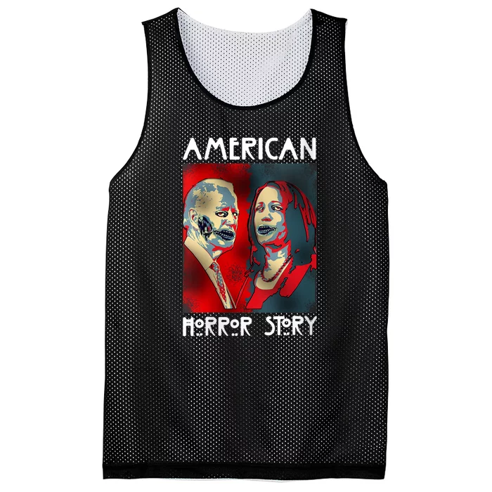 Biden Harris Horror American Zombie Story Halloween Mesh Reversible Basketball Jersey Tank