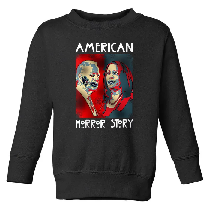 Biden Harris Horror American Zombie Story Halloween Toddler Sweatshirt