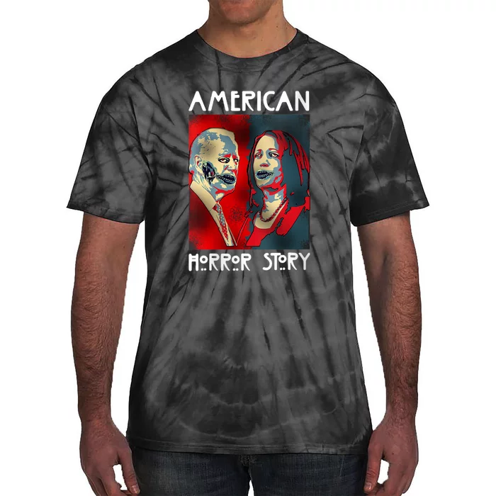 Biden Harris Horror American Zombie Story Halloween Tie-Dye T-Shirt