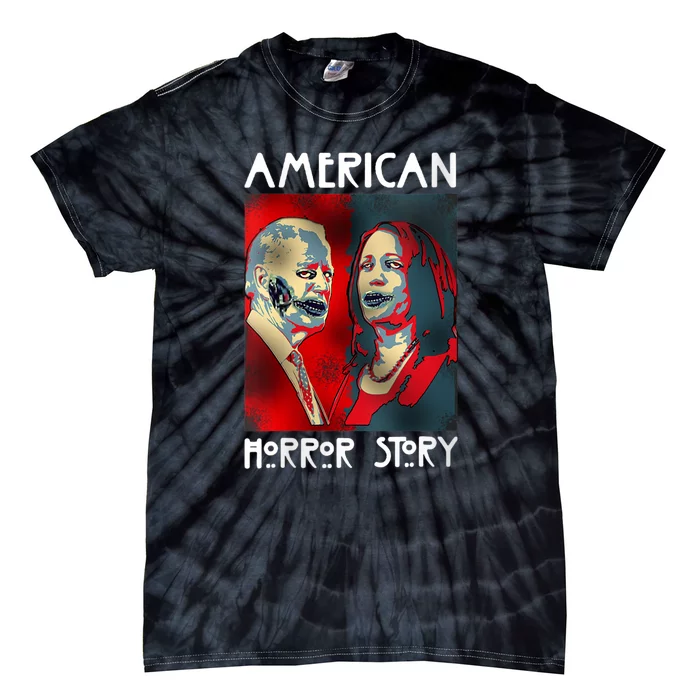 Biden Harris Horror American Zombie Story Halloween Tie-Dye T-Shirt