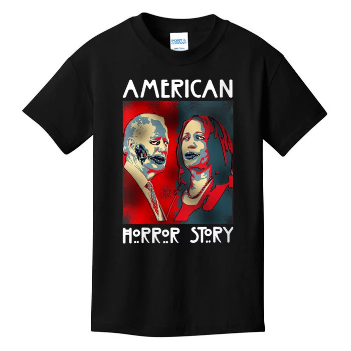 Biden Harris Horror American Zombie Story Halloween Kids T-Shirt