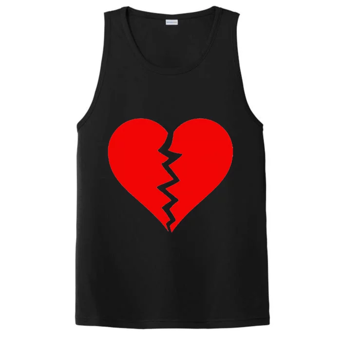 Broken Heart Heartbreak Heartbroken Break Performance Tank