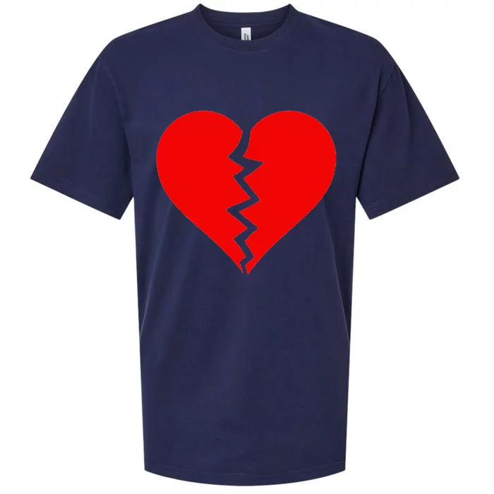 Broken Heart Heartbreak Heartbroken Break Sueded Cloud Jersey T-Shirt