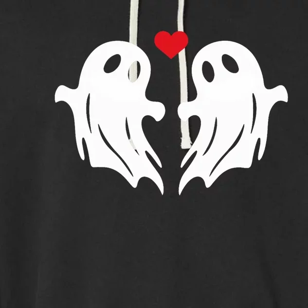 Boo Heart Halloween Couple Costume Girlfriend Boyfriend Garment-Dyed Fleece Hoodie