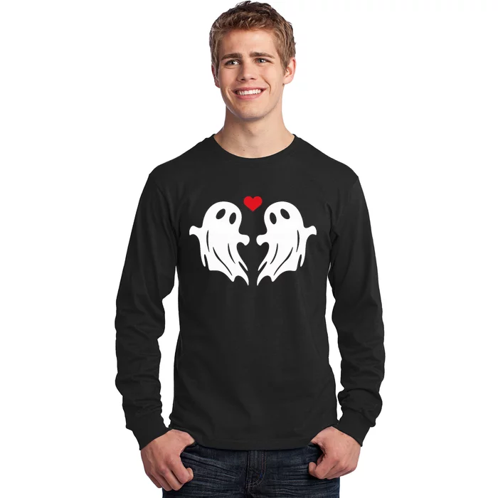 Boo Heart Halloween Couple Costume Girlfriend Boyfriend Long Sleeve Shirt