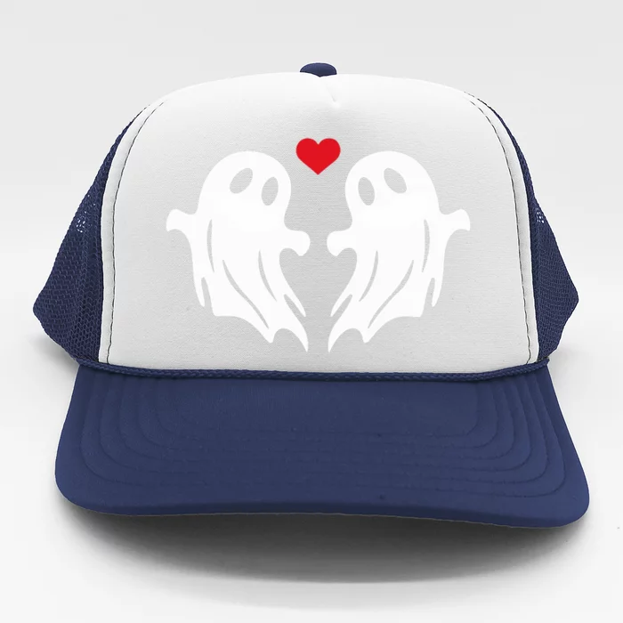 Boo Heart Halloween Couple Costume Girlfriend Boyfriend Trucker Hat