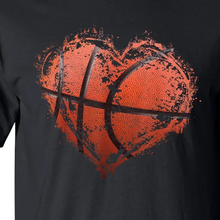 Basketball Heart Happy ValentineS Day Basketball Tall T-Shirt