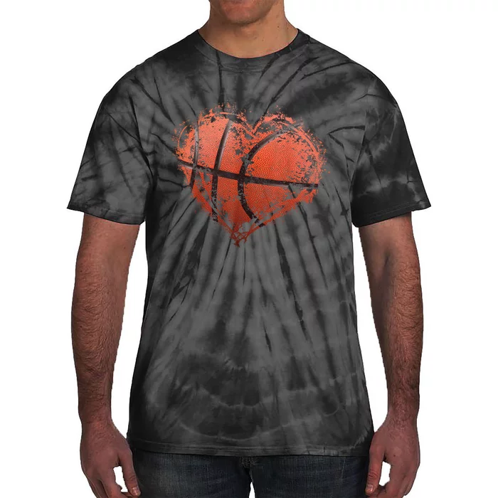 Basketball Heart Happy ValentineS Day Basketball Tie-Dye T-Shirt