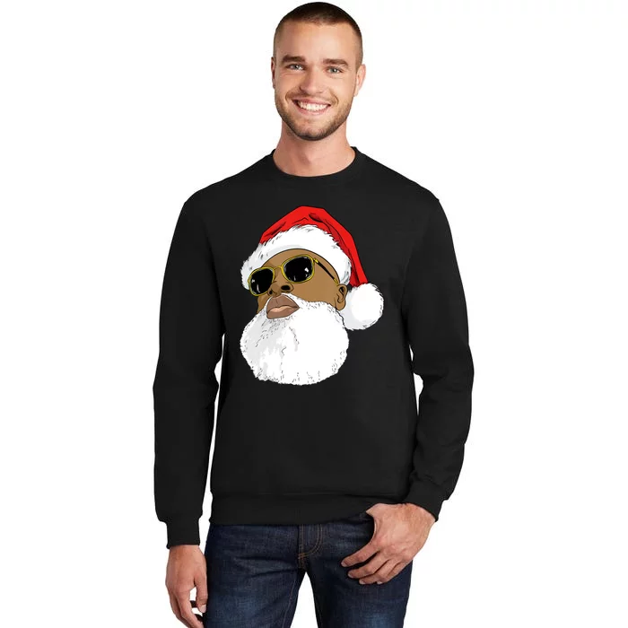 Black Hip Hop Santa Claus African American Santa Christmas Tall Sweatshirt