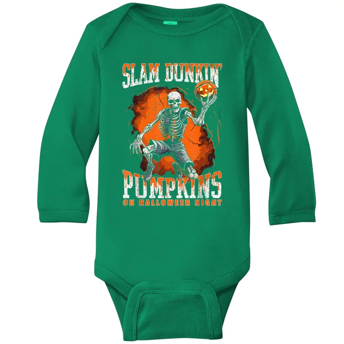 Basketballer Halloween Hoopster Halloween Basketball Player Baby Long Sleeve Bodysuit