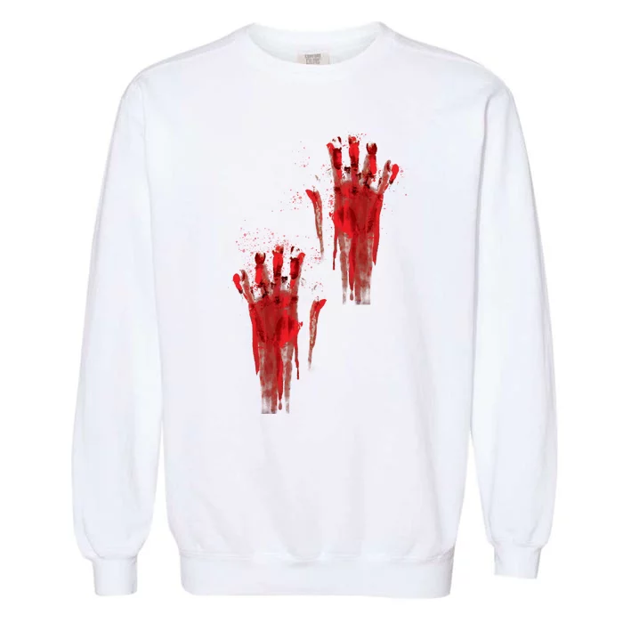 Bloody Hand Halloween Garment-Dyed Sweatshirt