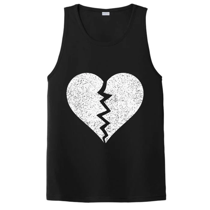 BROKEN HEART HEARTBREAK HEARTBROKEN BREAK Performance Tank