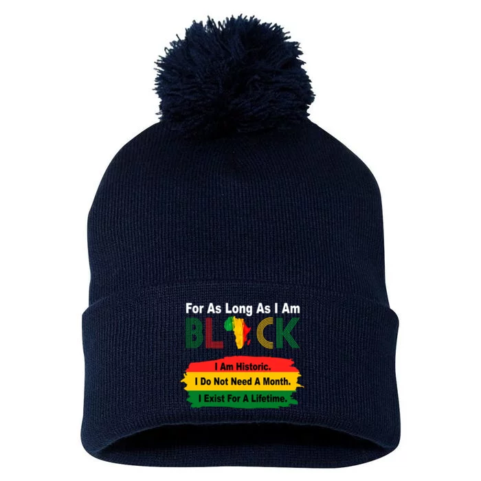 Black History Historic Month Pom Pom 12in Knit Beanie