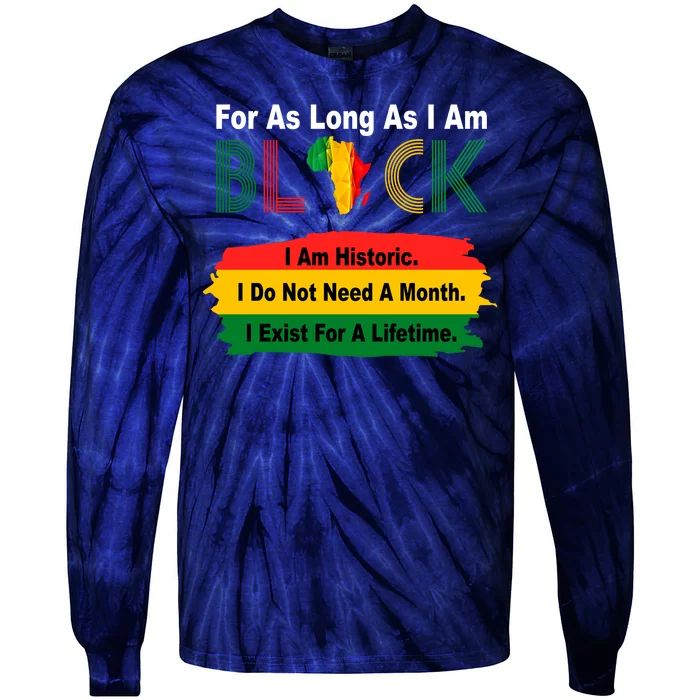 Black History Historic Month Tie-Dye Long Sleeve Shirt