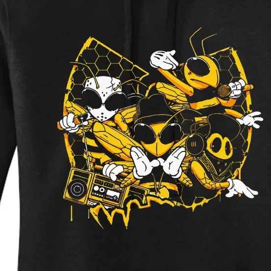 Bees Hip Hop Old School Rap Lover Funny Gift Women's Pullover Hoodie