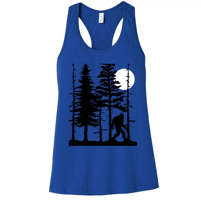 Bigfoot Hiding In Forest For Sasquatch Believers Gift Women's Racerback Tank