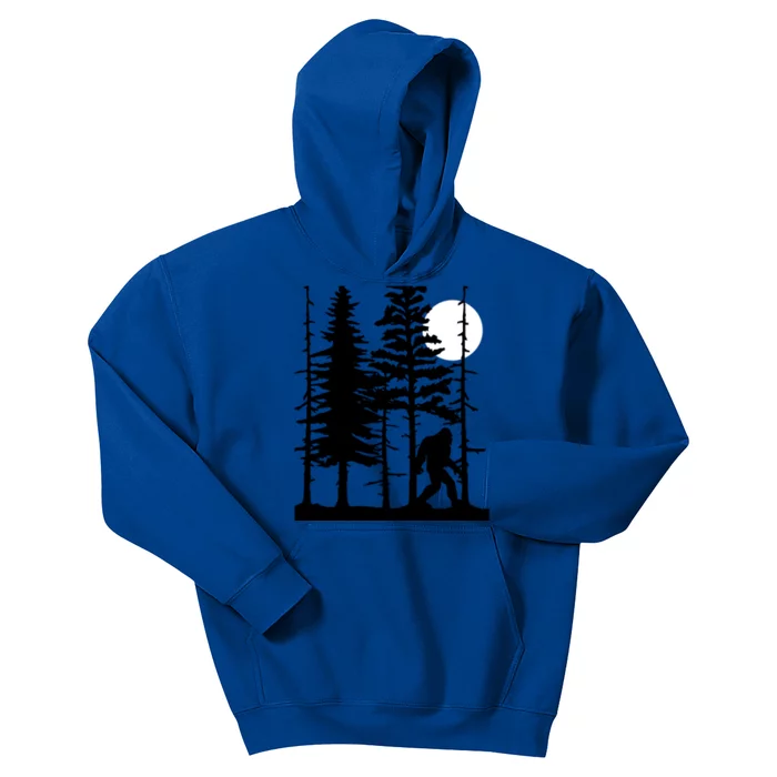 Bigfoot Hiding In Forest For Sasquatch Believers Gift Kids Hoodie