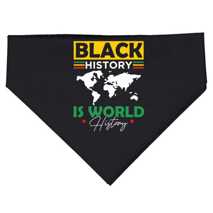 Black History Is World History USA-Made Doggie Bandana