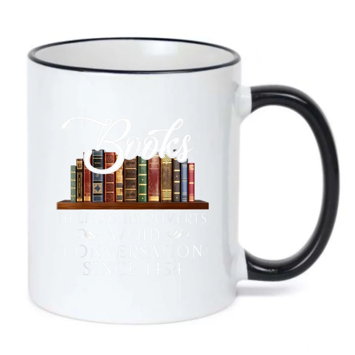 Books Helping Introverts Avoid Conversation Since 1454 Black Color Changing Mug