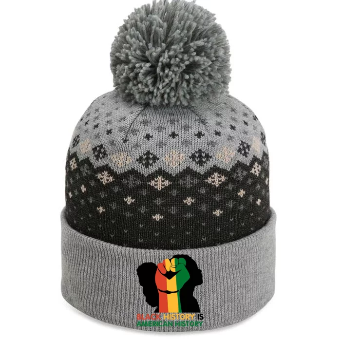 Black History Is American History Pride Fist The Baniff Cuffed Pom Beanie