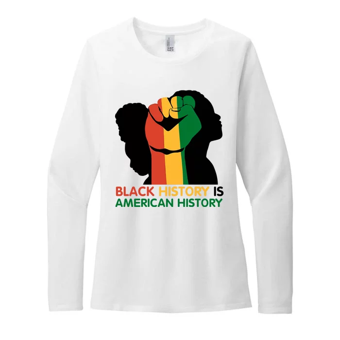 Black History Is American History Pride Fist Womens CVC Long Sleeve Shirt