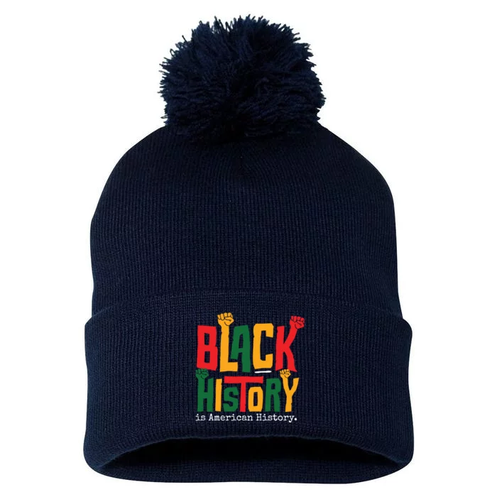 Black History Is American History Pom Pom 12in Knit Beanie