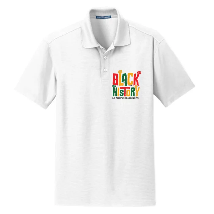 Black History Is American History Dry Zone Grid Performance Polo