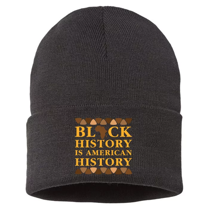 Black History Is American History Sustainable Knit Beanie