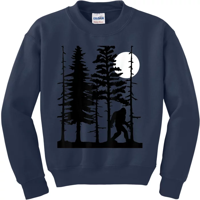 Bigfoot Hiding In Forest For Sasquatch Believers Kids Sweatshirt