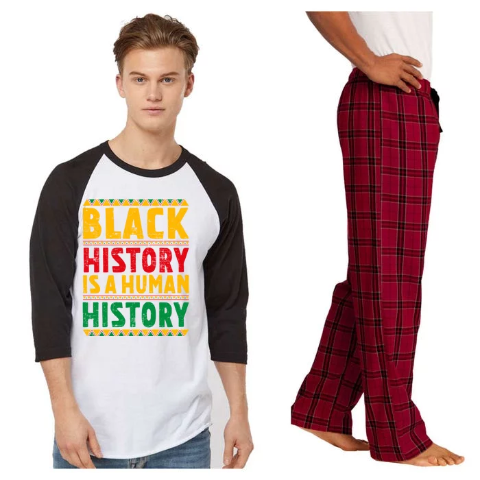 Black History Is A Hu History Proud Black Afro American Cool Gift Raglan Sleeve Pajama Set