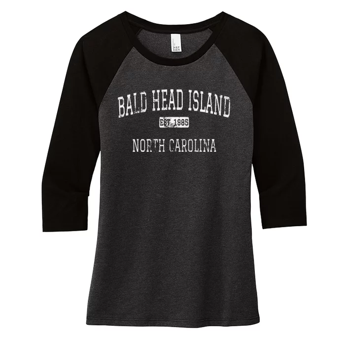 Bald Head Island North Carolina Nc Vintage Women's Tri-Blend 3/4-Sleeve Raglan Shirt