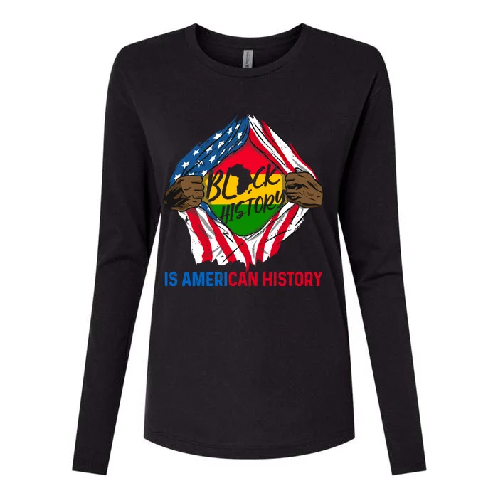 Black History Is American History Africa Superhero Melanin Gift Womens Cotton Relaxed Long Sleeve T-Shirt