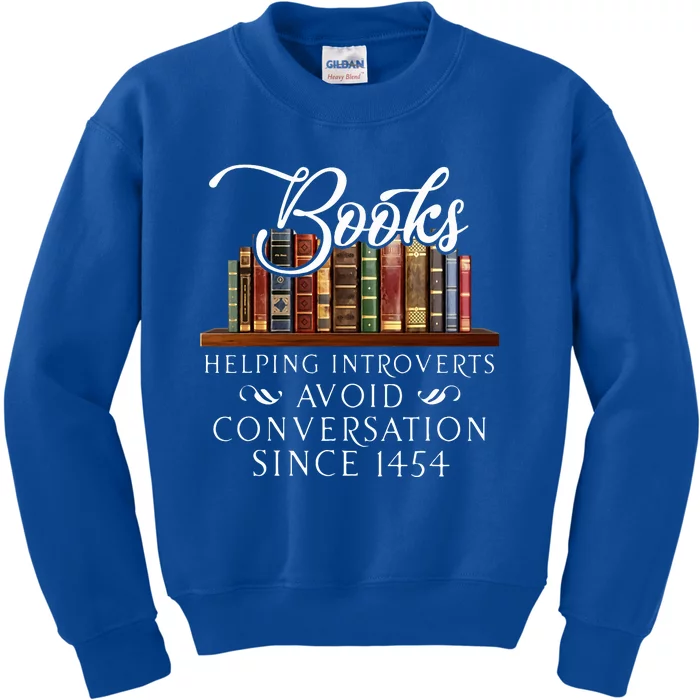 Books helping introverts avoid conversation Kids Sweatshirt