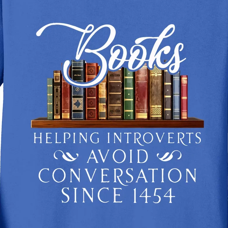 Books helping introverts avoid conversation Kids Long Sleeve Shirt