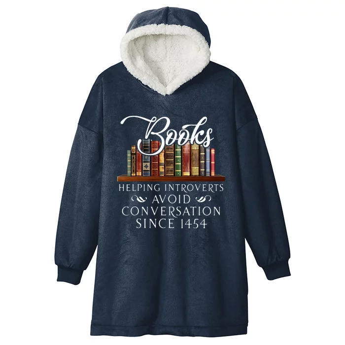 Books helping introverts avoid conversation Hooded Wearable Blanket