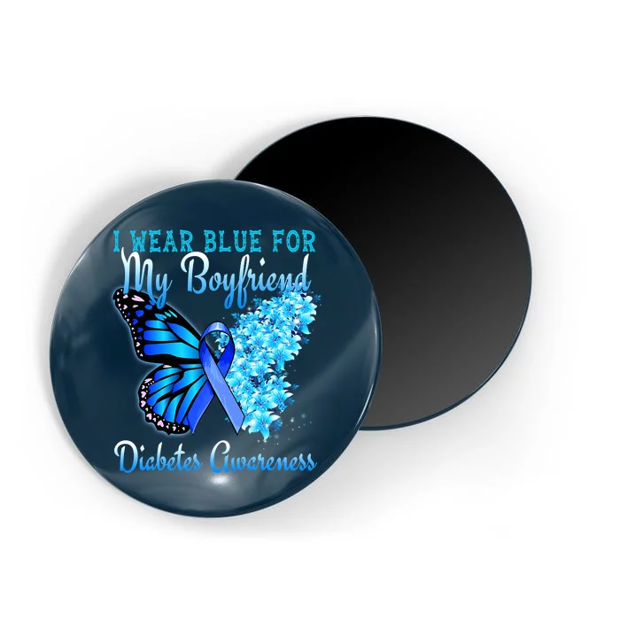 Butterfly Heart I Wear Blue For My Boyfriend Diabetes Magnet