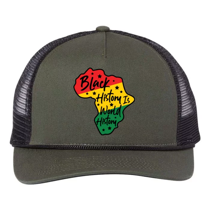 Black History Is World History Retro Rope Trucker Hat Cap